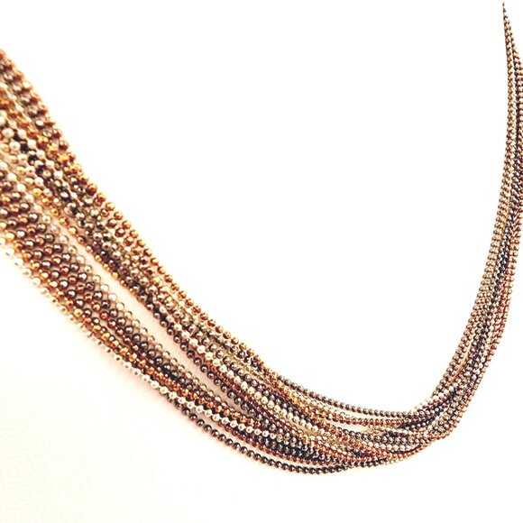 Multi-Strand Milor Italy Necklace Sterling Silver Multicolor Glistening Necklace - Picture 3 of 8